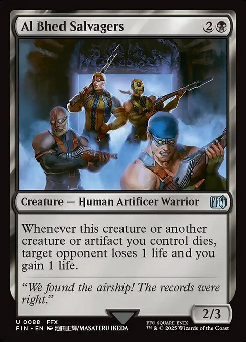 Al Bhed Salvagers, carta Magic di tipo Creature — Human Artificer Warrior illustrata da Masateru Ikeda