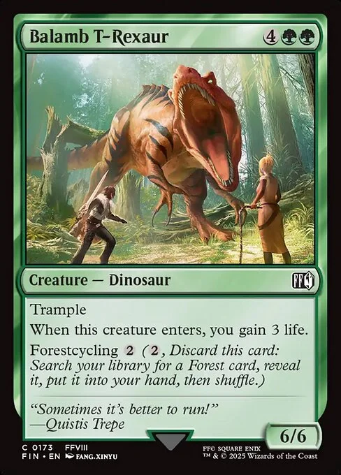 Balamb T-Rexaur, carta Magic di tipo Creature — Dinosaur illustrata da Fang Xinyu