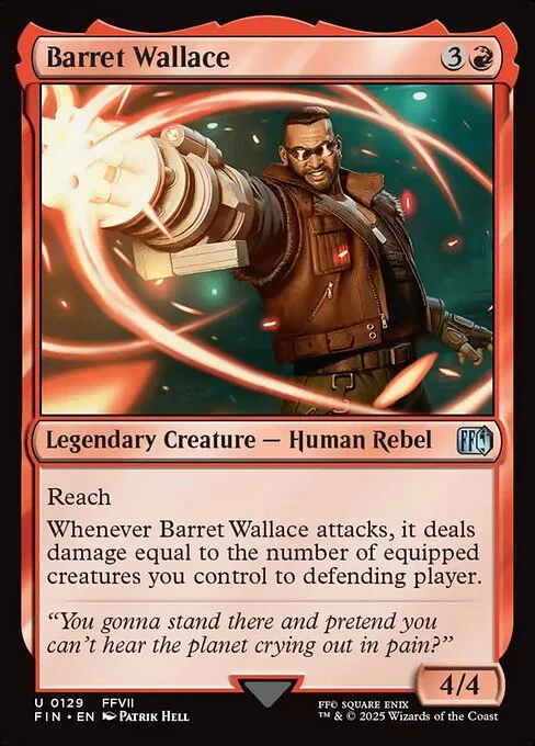 Barret Wallace, carta Magic di tipo Legendary Creature — Human Rebel illustrata da Patrik Hell