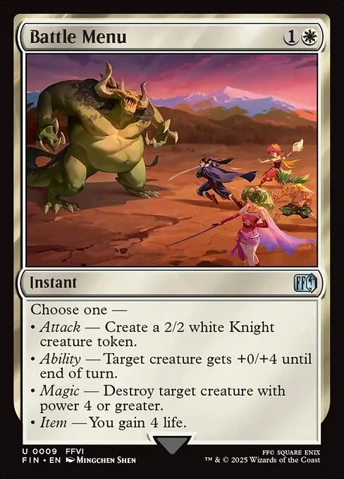 Battle Menu, carta Magic di tipo Instant illustrata da Mingchen Shen