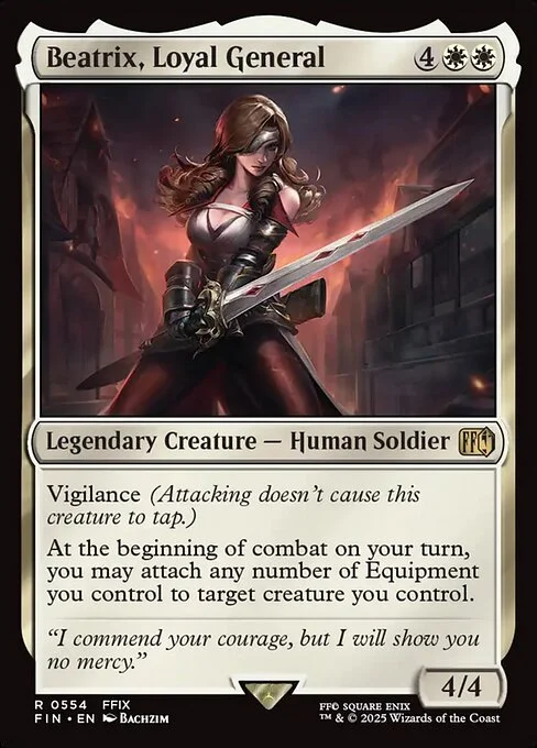 Beatrix, Loyal General, carta Magic di tipo Legendary Creature — Human Soldier illustrata da Bachzim