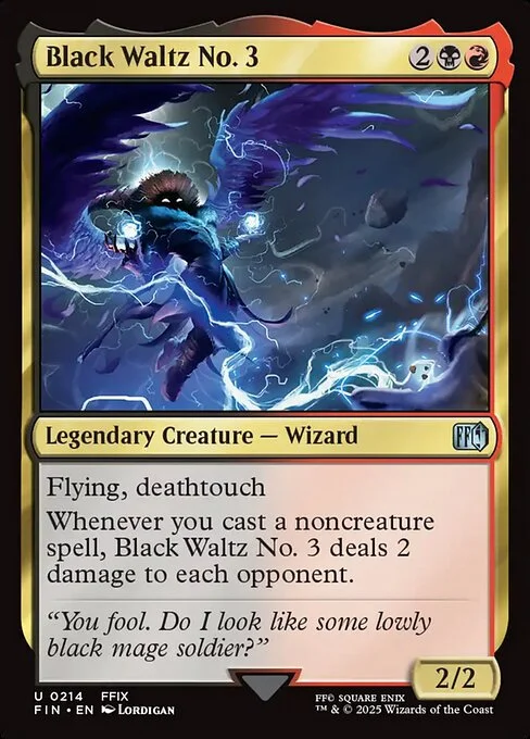 Black Waltz No. 3, carta Magic di tipo Legendary Creature — Wizard illustrata da Lordigan