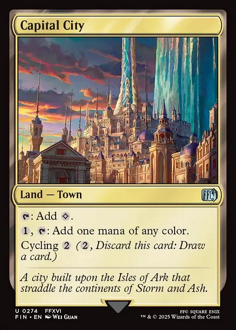 Capital City, carta Magic di tipo Land — Town illustrata da Wei Guan
