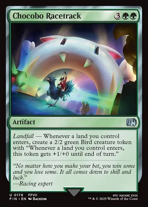 Chocobo Racetrack, carta Magic di tipo Artifact illustrata da Bachzim