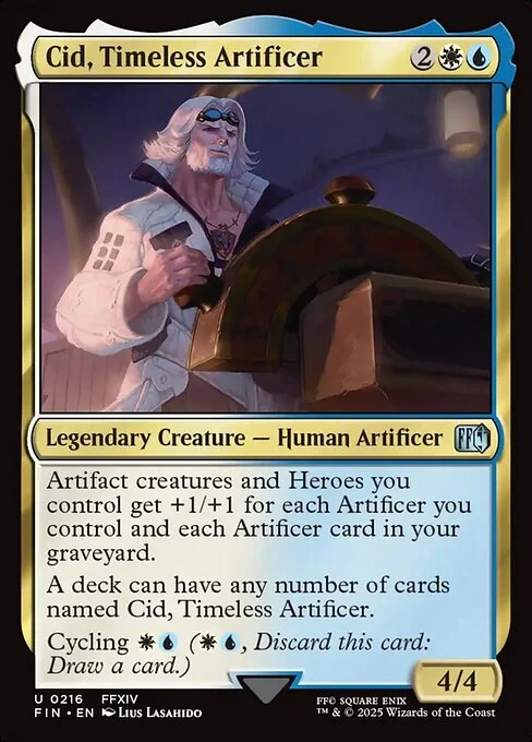 Cid, Timeless Artificer, carta Magic di tipo Legendary Creature — Human Artificer illustrata da Lius Lasahido