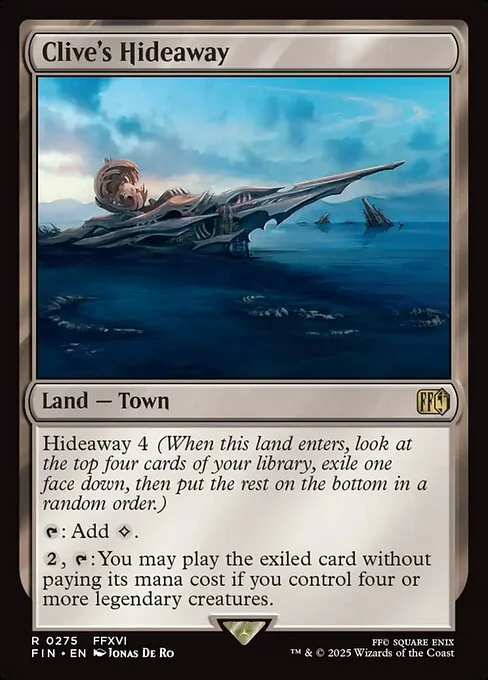 Clive's Hideaway, carta Magic di tipo Land — Town illustrata da Jonas De Ro