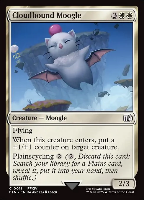 Cloudbound Moogle, carta Magic di tipo Creature — Moogle illustrata da Andrea Radeck