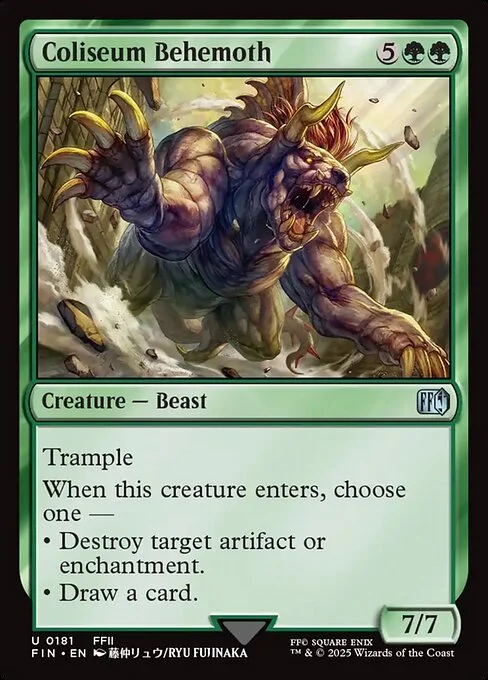 Coliseum Behemoth, carta Magic di tipo Creature — Beast illustrata da Ryu Fujinaka