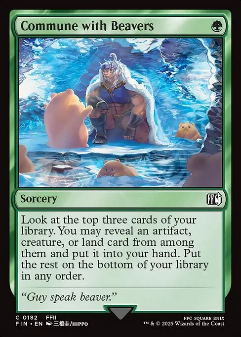 Commune with Beavers, carta Magic di tipo Sorcery illustrata da hippo
