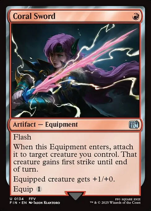 Coral Sword, carta Magic di tipo Artifact — Equipment illustrata da Jason Kiantoro