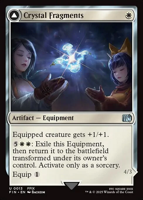 Crystal Fragments // Summon: Alexander, carta Magic di tipo Artifact — Equipment // Enchantment Creature — Saga Construct illustrata da Bachzim