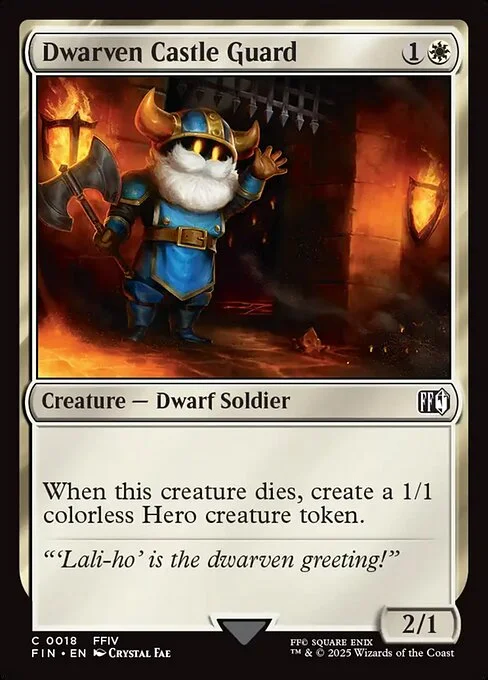 Dwarven Castle Guard, carta Magic di tipo Creature — Dwarf Soldier illustrata da Crystal Fae