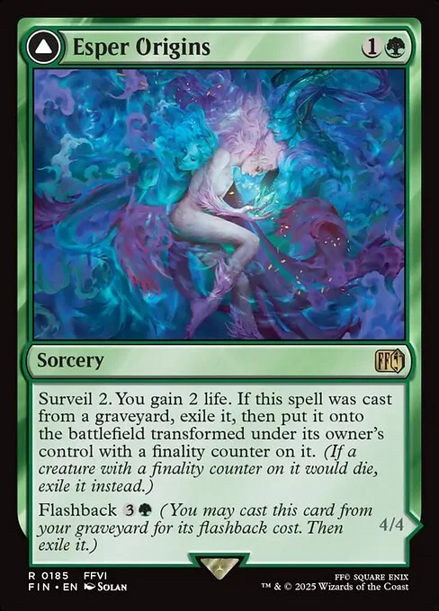 Esper Origins // Summon: Esper Maduin, carta Magic di tipo Sorcery // Enchantment Creature — Saga Elemental illustrata da Solan & Danciao