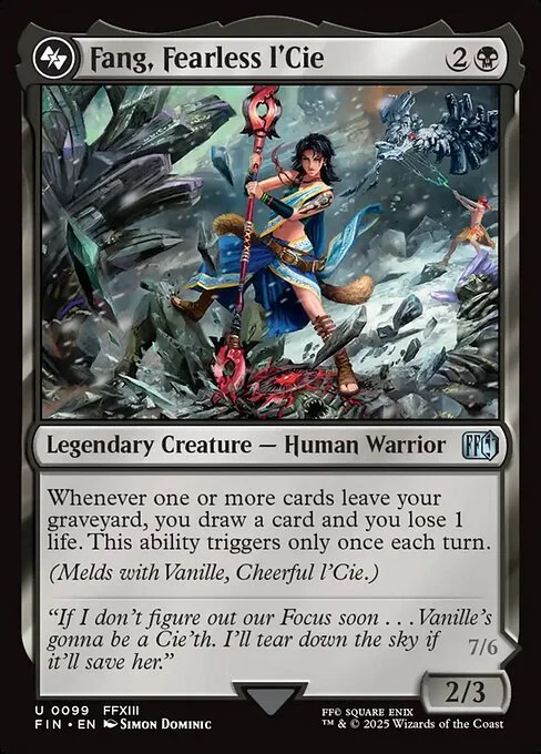 Fang, Fearless l'Cie, carta Magic di tipo Legendary Creature — Human Warrior illustrata da Simon Dominic