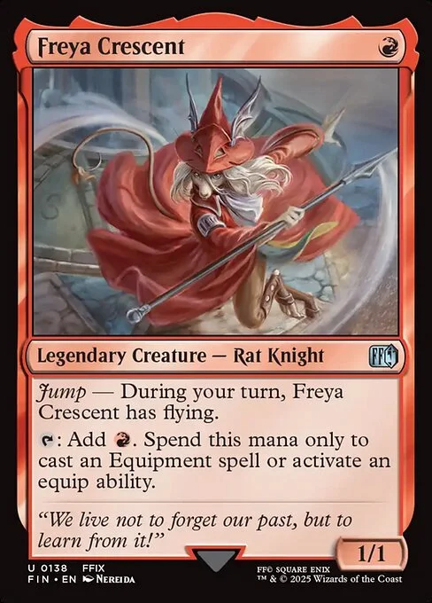 Freya Crescent, carta Magic di tipo Legendary Creature — Rat Knight illustrata da Nereida