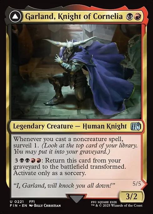 Garland, Knight of Cornelia // Chaos, the Endless, carta Magic di tipo Legendary Creature — Human Knight // Legendary Creature — Demon illustrata da Billy Christian