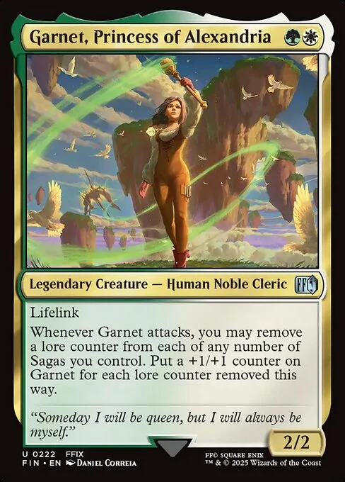 Garnet, Princess of Alexandria, carta Magic di tipo Legendary Creature — Human Noble Cleric illustrata da Daniel Correia