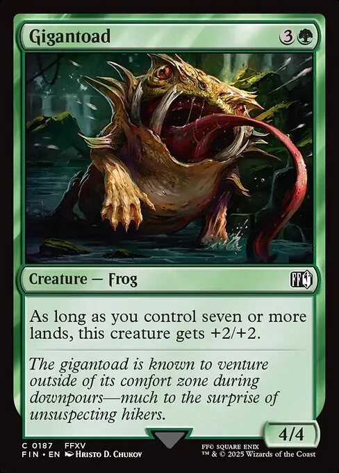 Gigantoad, carta Magic di tipo Creature — Frog illustrata da Hristo D. Chukov