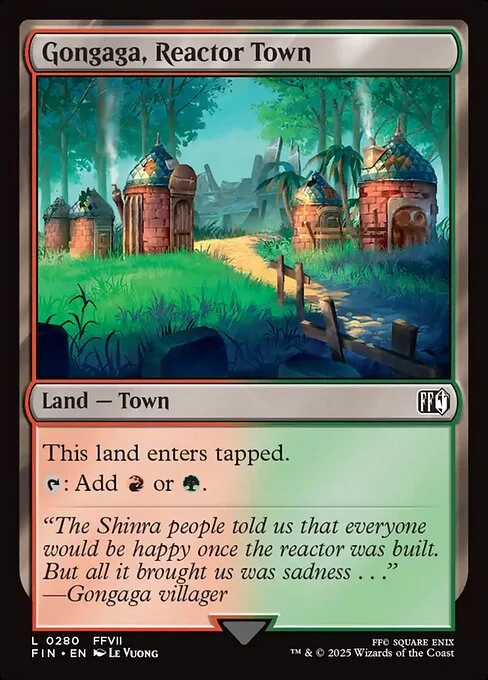 Gongaga, Reactor Town, carta Magic di tipo Land — Town illustrata da Le Vuong