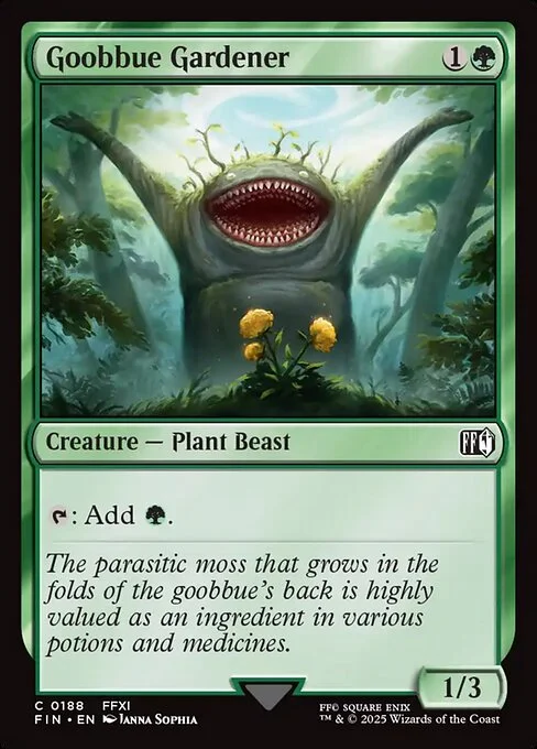 Goobbue Gardener, carta Magic di tipo Creature — Plant Beast illustrata da Janna Sophia