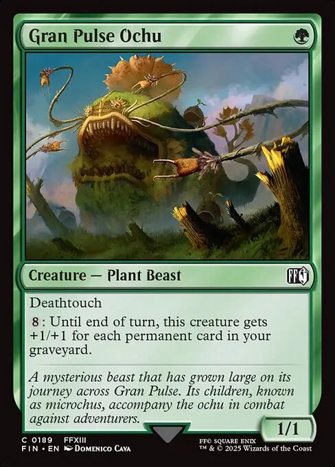 Gran Pulse Ochu, carta Magic di tipo Creature — Plant Beast illustrata da Domenico Cava