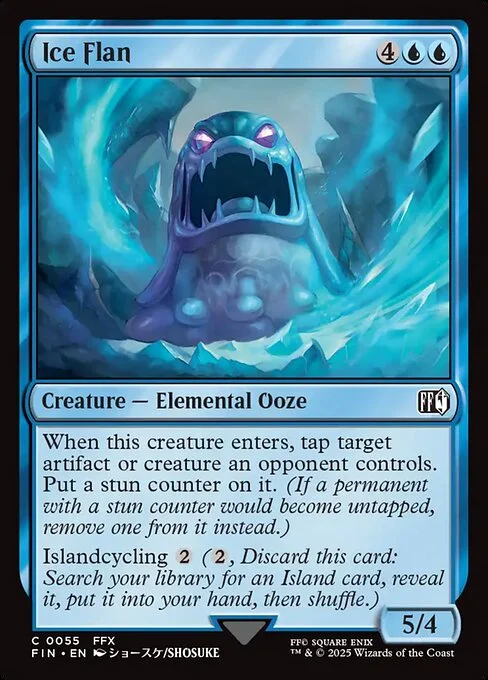 Ice Flan, carta Magic di tipo Creature — Elemental Ooze illustrata da SHOSUKE