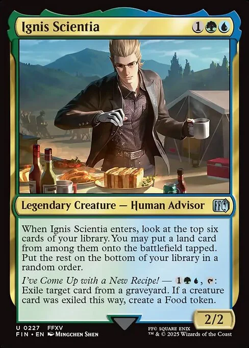 Ignis Scientia, carta Magic di tipo Legendary Creature — Human Advisor illustrata da Mingchen Shen