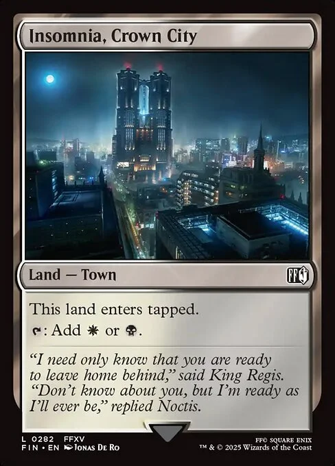 Insomnia, Crown City, carta Magic di tipo Land — Town illustrata da Jonas De Ro