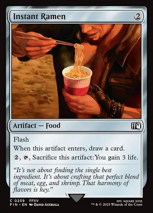 Instant Ramen, carta Magic di tipo Artifact — Food illustrata da David Astruga