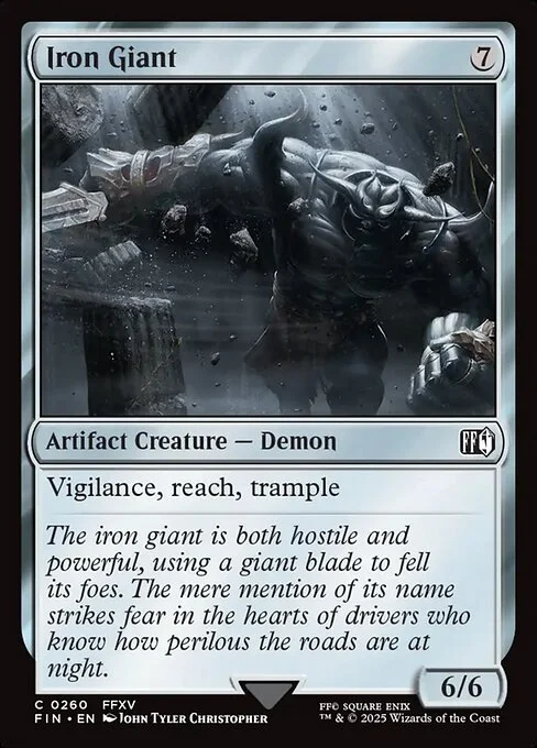 Iron Giant, carta Magic di tipo Artifact Creature — Demon illustrata da John Tyler Christopher