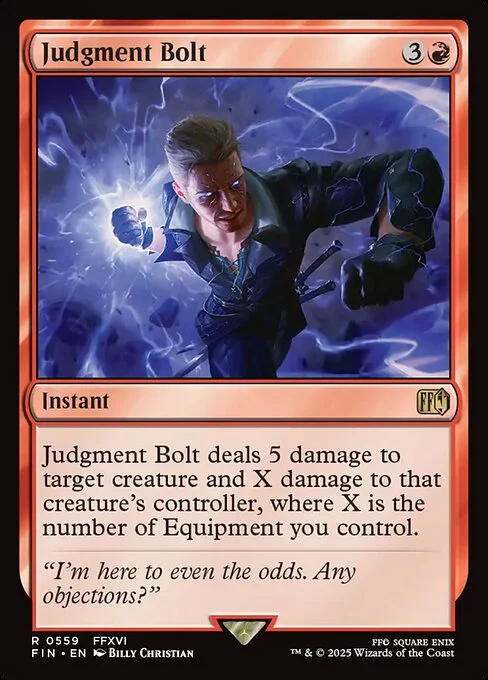 Judgment Bolt, carta Magic di tipo Instant illustrata da Billy Christian