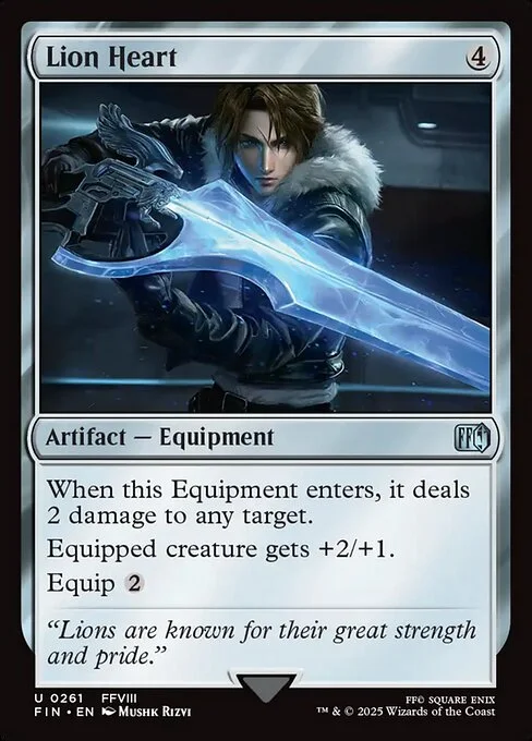 Lion Heart, carta Magic di tipo Artifact — Equipment illustrata da Mushk Rizvi