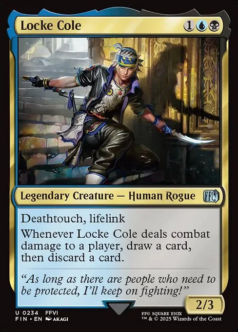 Locke Cole, carta Magic di tipo Legendary Creature — Human Rogue illustrata da AKAGI