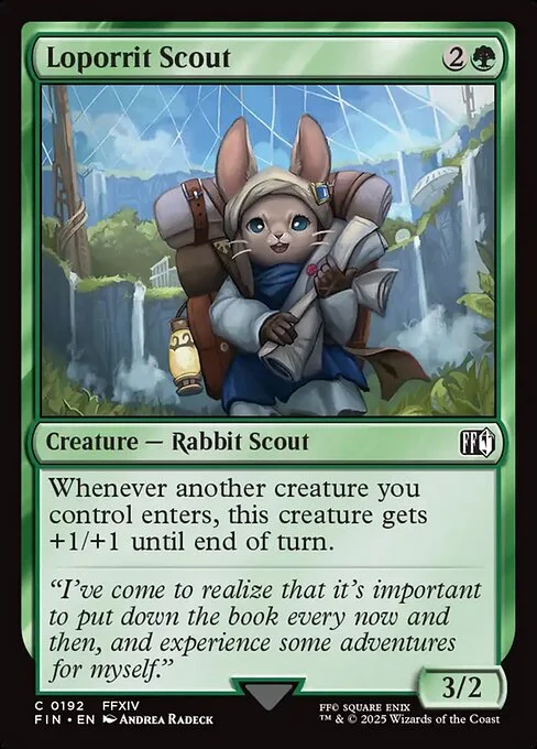 Loporrit Scout, carta Magic di tipo Creature — Rabbit Scout illustrata da Andrea Radeck