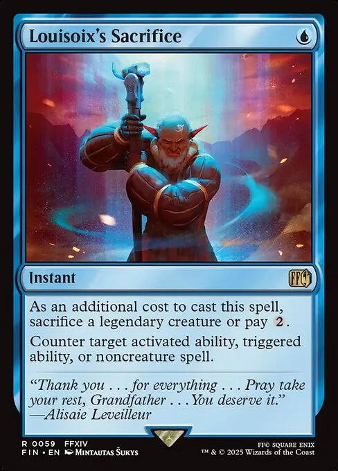 Louisoix's Sacrifice, carta Magic di tipo Instant illustrata da Mintautas Šukys