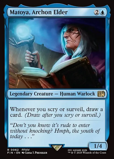 Matoya, Archon Elder, carta Magic di tipo Legendary Creature — Human Warlock illustrata da Luisa J. Preissler