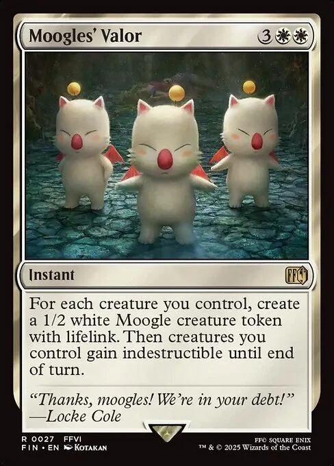 Moogles' Valor, carta Magic di tipo Instant illustrata da Kotakan