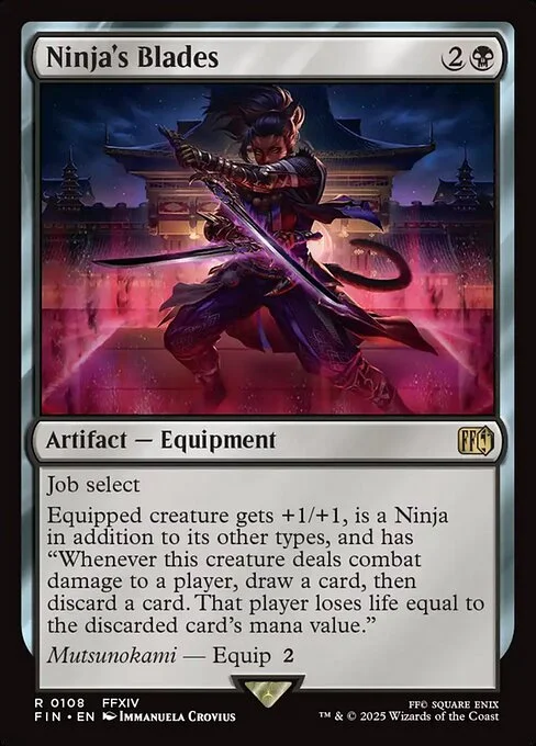 Ninja's Blades, carta Magic di tipo Artifact — Equipment illustrata da Immanuela Crovius
