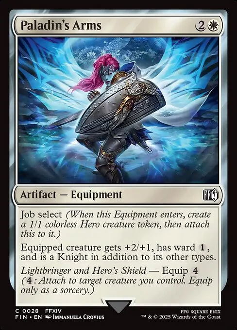 Paladin's Arms, carta Magic di tipo Artifact — Equipment illustrata da Immanuela Crovius