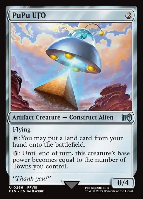 PuPu UFO, carta Magic di tipo Artifact Creature — Construct Alien illustrata da Racrufi
