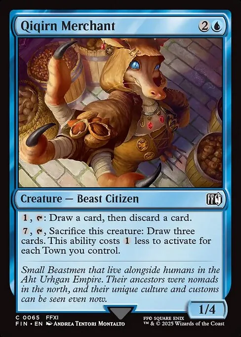 Qiqirn Merchant, carta Magic di tipo Creature — Beast Citizen illustrata da Andrea Tentori Montalto