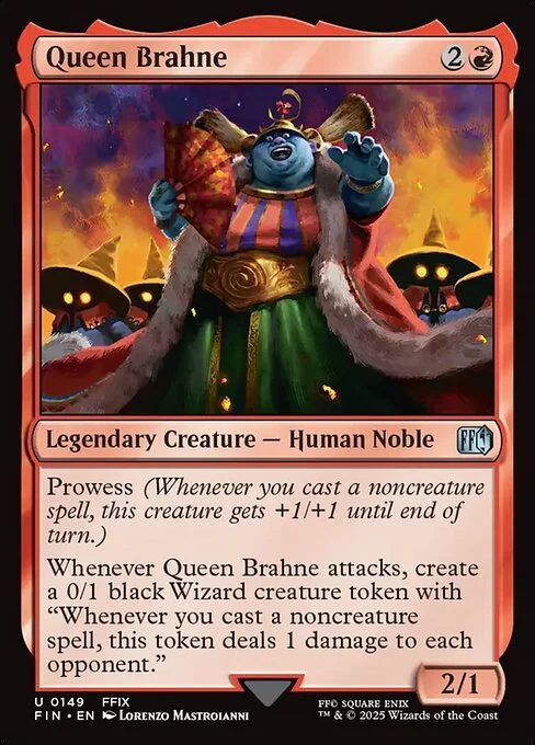Queen Brahne, carta Magic di tipo Legendary Creature — Human Noble illustrata da Lorenzo Mastroianni
