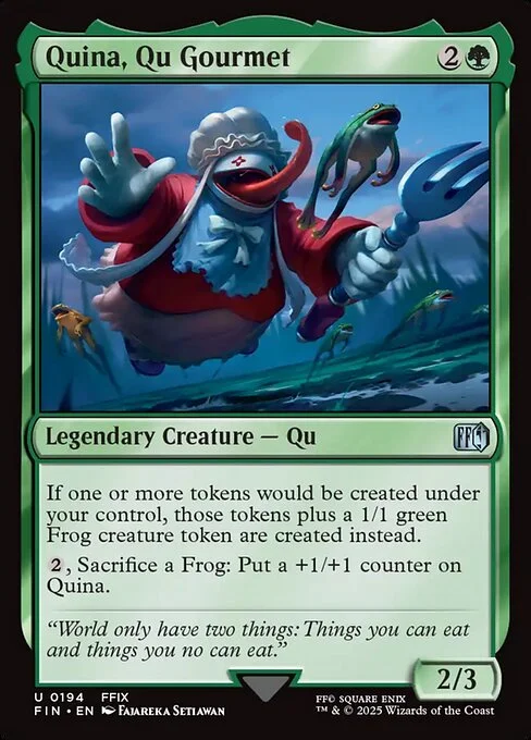 Quina, Qu Gourmet, carta Magic di tipo Legendary Creature — Qu illustrata da Fajareka Setiawan