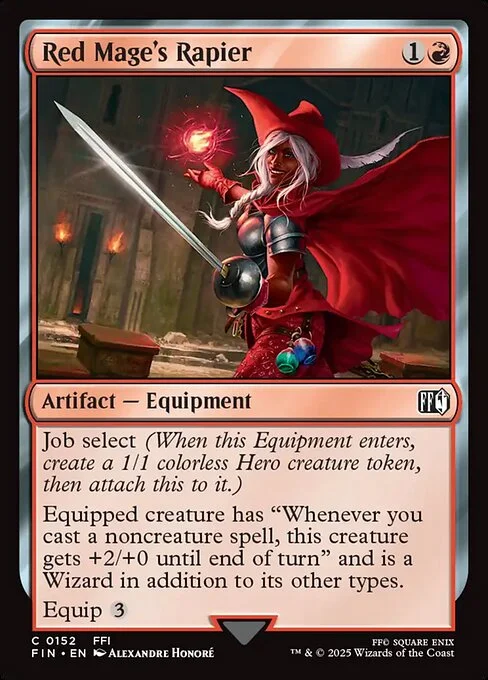 Red Mage's Rapier, carta Magic di tipo Artifact — Equipment illustrata da Alexandre Honoré