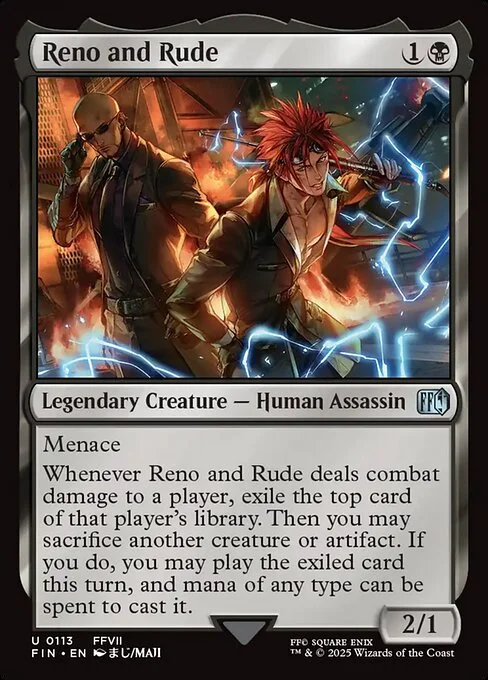 Reno and Rude, carta Magic di tipo Legendary Creature — Human Assassin illustrata da Maji
