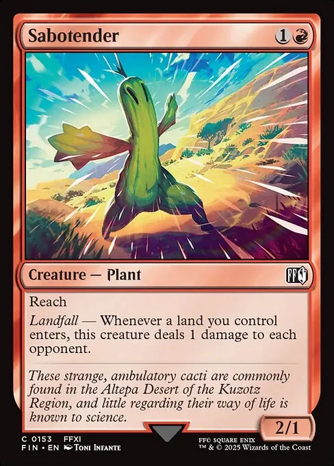 Sabotender, carta Magic di tipo Creature — Plant illustrata da Toni Infante