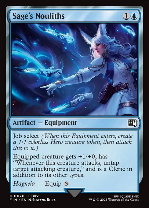 Sage's Nouliths, carta Magic di tipo Artifact — Equipment illustrata da Justyna Dura
