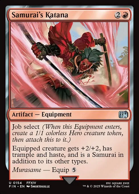 Samurai's Katana, carta Magic di tipo Artifact — Equipment illustrata da Smirtouille