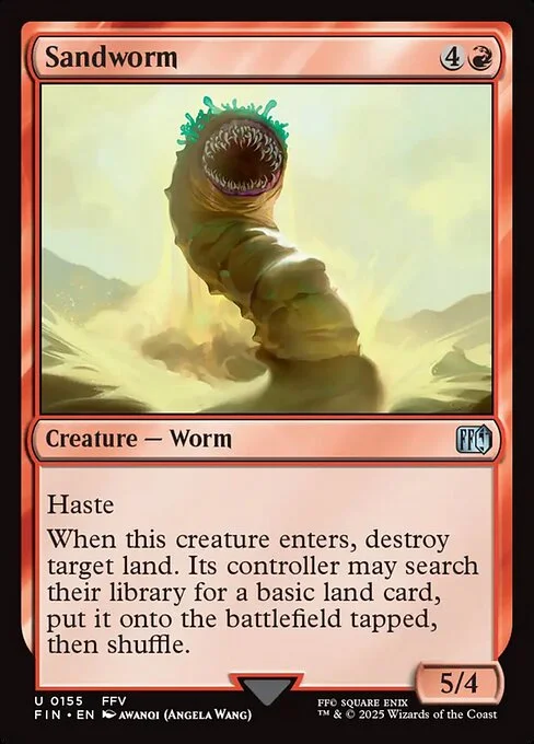 Sandworm, carta Magic di tipo Creature — Worm illustrata da Awanqi (Angela Wang)