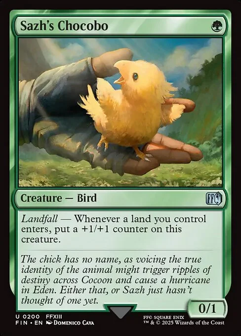 Sazh's Chocobo, carta Magic di tipo Creature — Bird illustrata da Domenico Cava